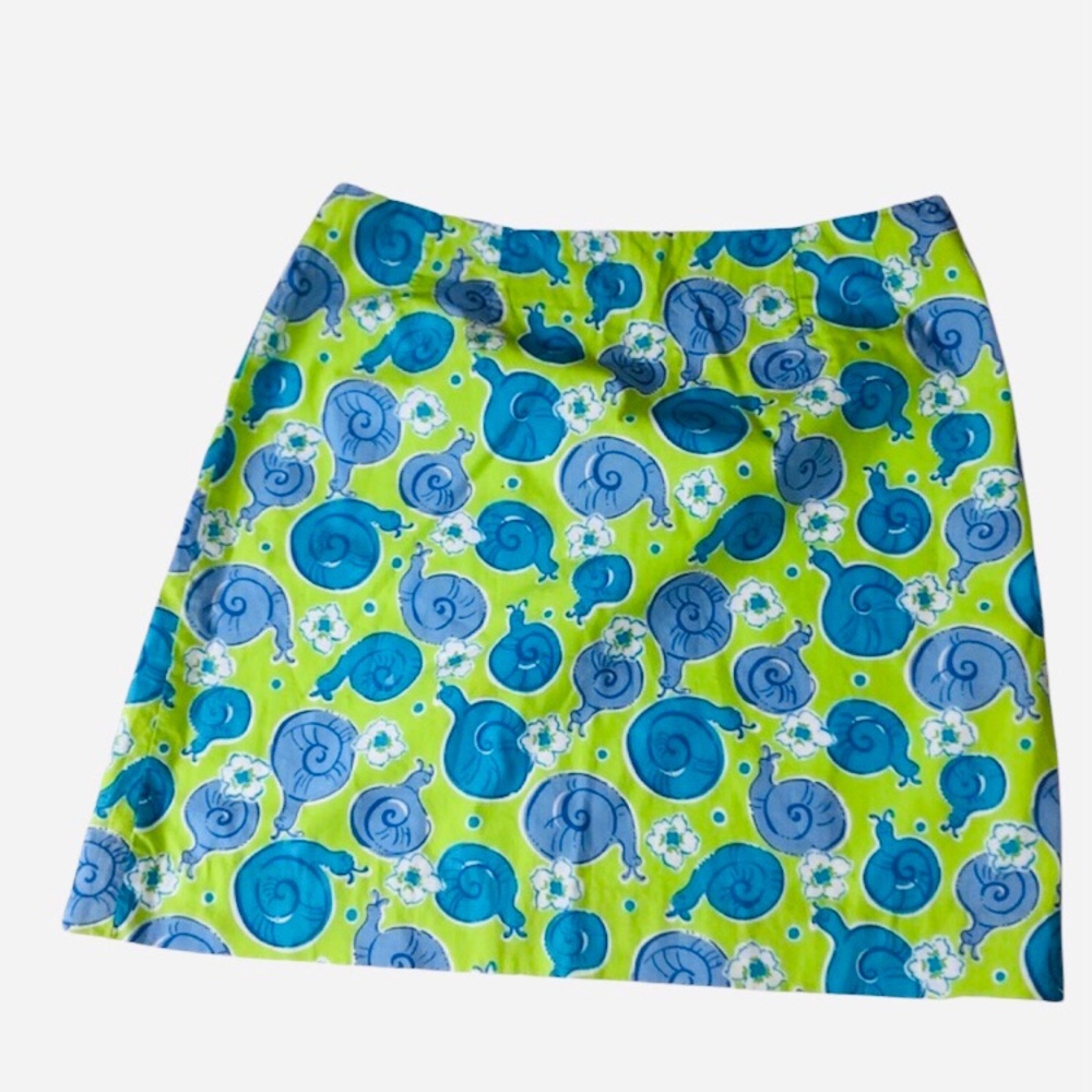 Lilly Pulitzer VTG skirt snail escargot print Lilly White Label cotton lined - Picture 7 of 9